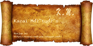 Kazai Mátyás névjegykártya