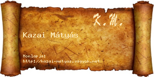 Kazai Mátyás névjegykártya
